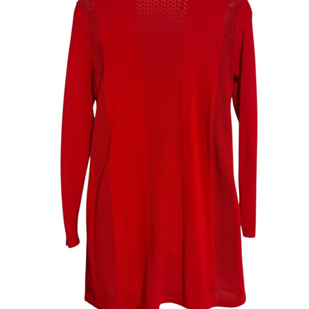 Talbot's Vibrant Red Open-Front Lightweight Cardigan XSMALL #1 - Picture 6 of 8